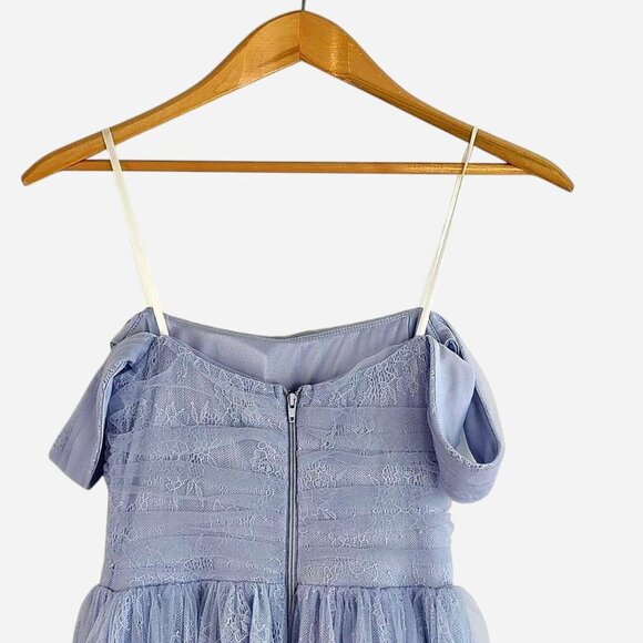 NWT Windsor Raelynn Off Shoulder Lace Ball Gown Dress Light Blue Maxi Small - Picture 6 of 9